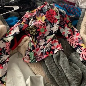 Floral kids swimsuit top